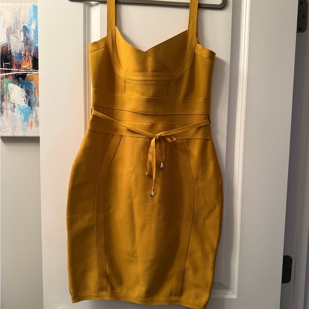 Beautiful Mustard Yellow Sleeveless Dress - Picture 2 of 3